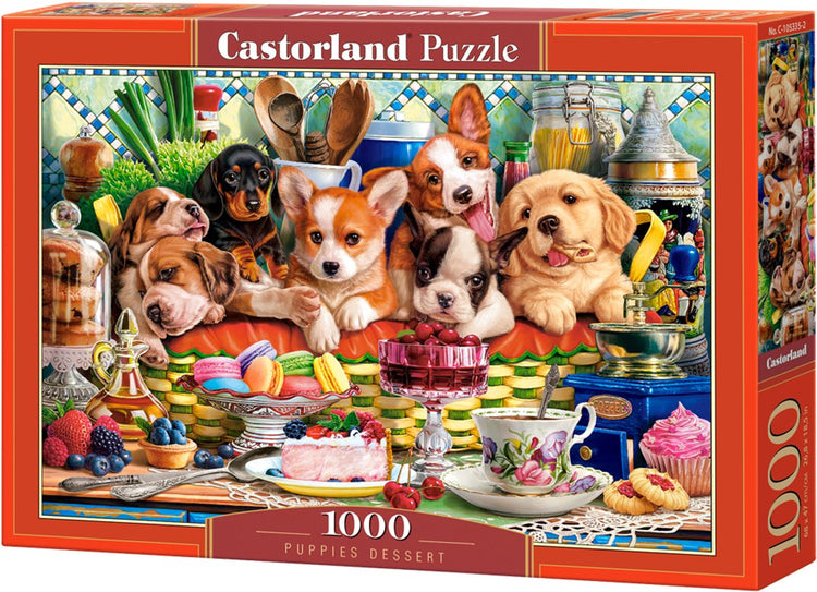 Castorland Welpen-Dessert – Puzzle – 1000 Teile – Satin-Finish – perfekte Passform – europäische Qualität