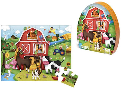 Eurekakids Puzzle Bauernhof Lernspielzeug aus Pappe 24 Teile.