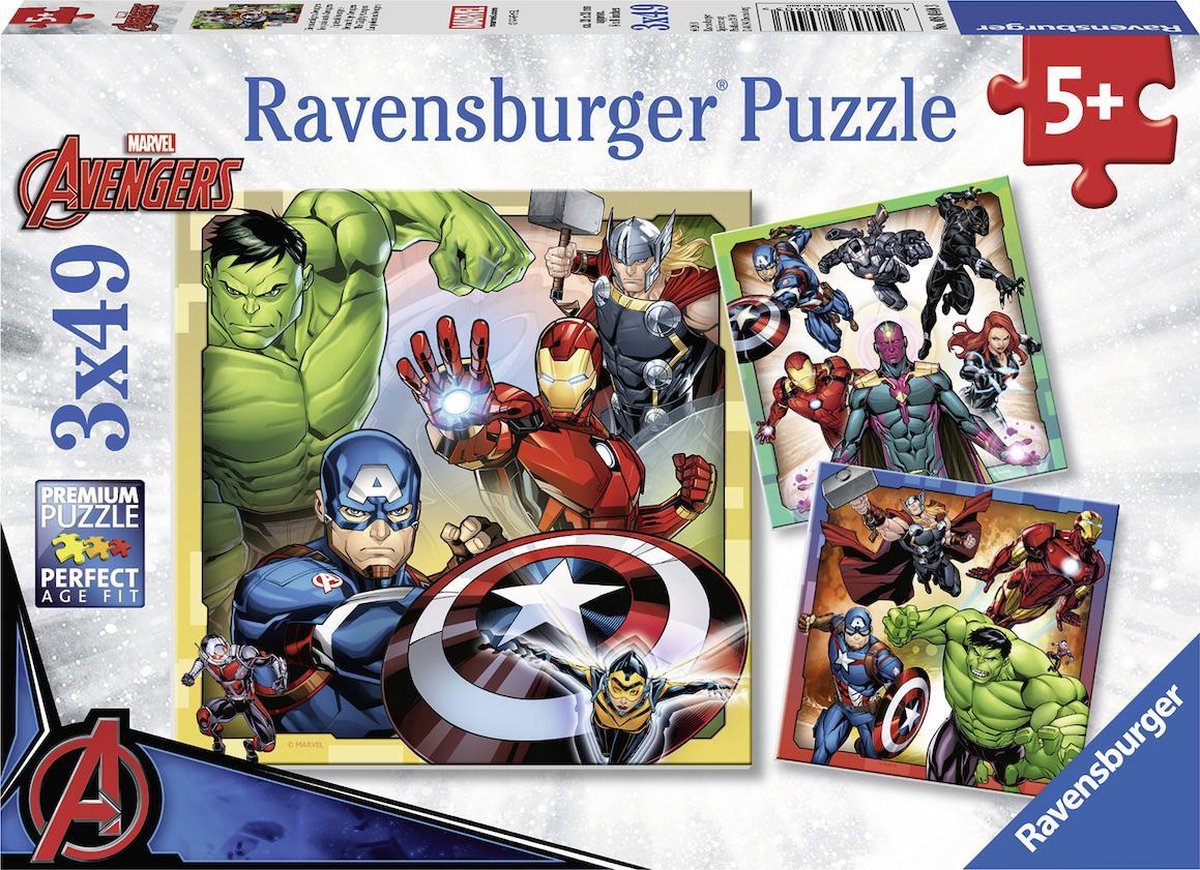 Ravensburger Puzzle The Avengers – drei Puzzles – 49 Teile – Kinderpuzzle