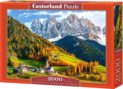Castorland-Kirche von St. Magdalena Dolomiten – Puzzle – 2.000 Teile – Satin-Finish – perfekte Passform – europäische Qualität