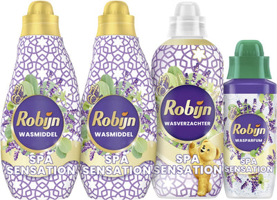Robijn Perfect Match - Spa Sensation - 4 Stück - 2x Waschmittel + 1 Weichspüler + 1 Waschparfüm - Vorteilspack
