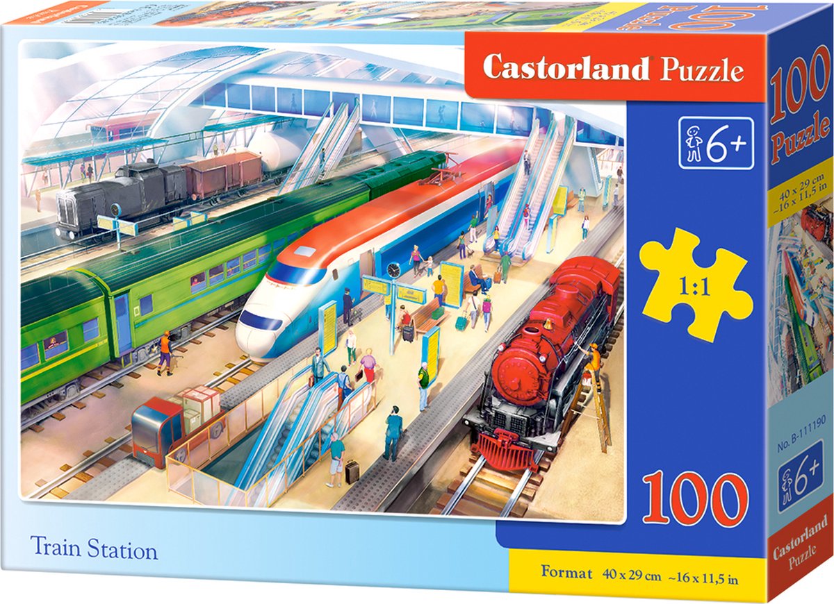 Bahnhof Castorland – Puzzle – 100 Teile – Züge – Premium-Qualität