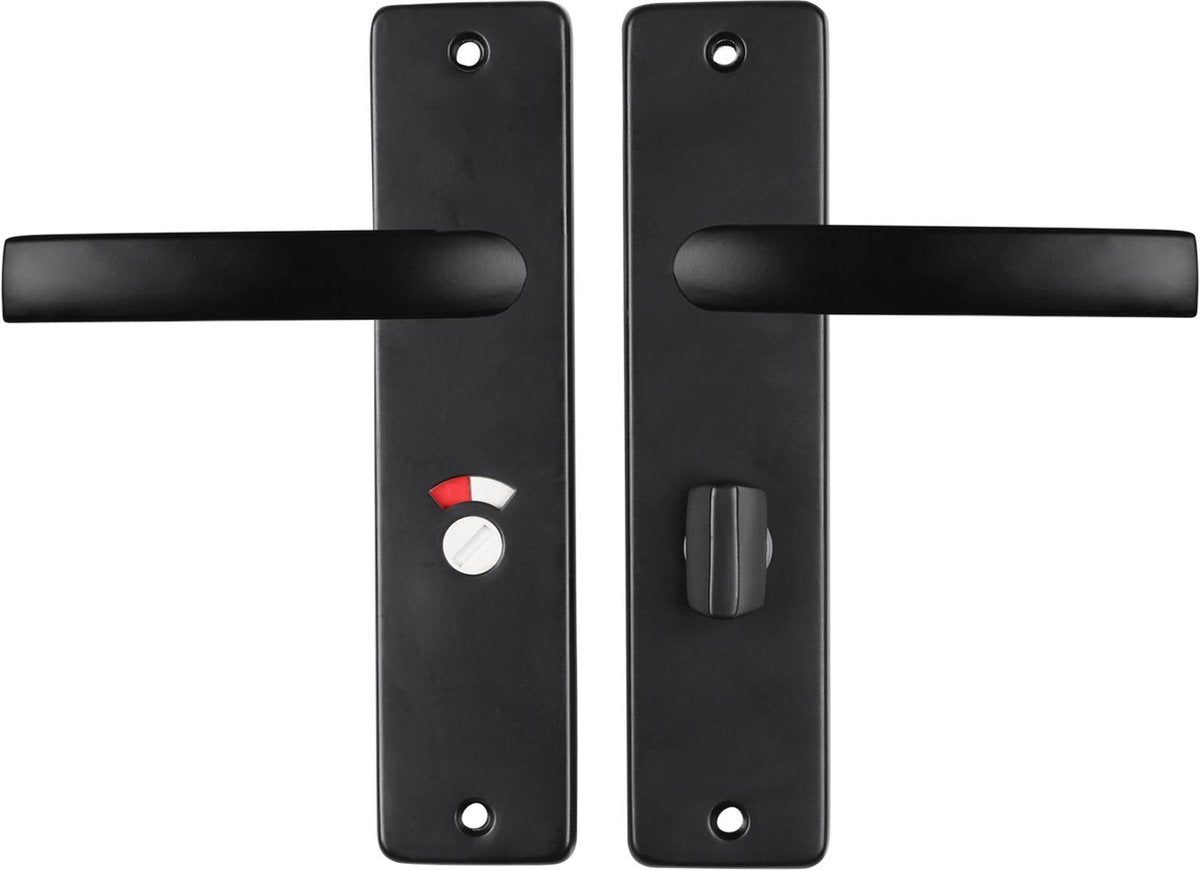 Starx Türgriff schwarz – Türbeschlag – Türschild mit WC-Verschluss (wc57 – 5) – Türgriffblock