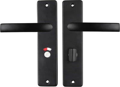 Starx Türgriff schwarz – Türbeschlag – Türschild mit WC-Verschluss (wc57 – 5) – Türgriffblock