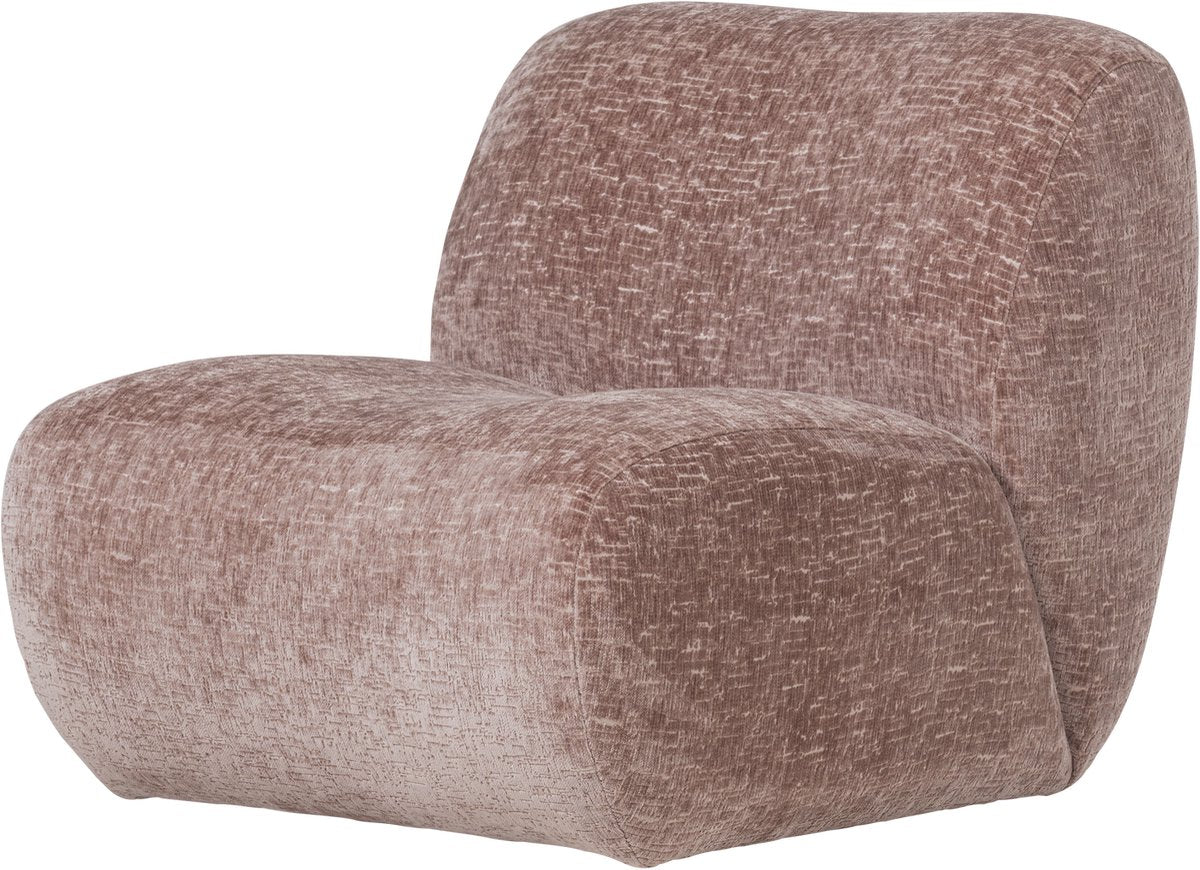 Woood Nomu Sessel Crackle – Samt – Hellrosa – 74 x 76 x 92