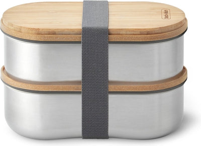 Schwarze Blum Black+Blum Bento-Lunchbox aus Edelstahl