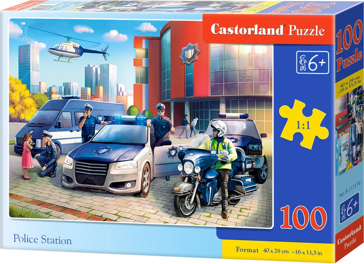 Polizeistation Castorland – Puzzle – 100 Teile – Polizei – Premium-Qualität