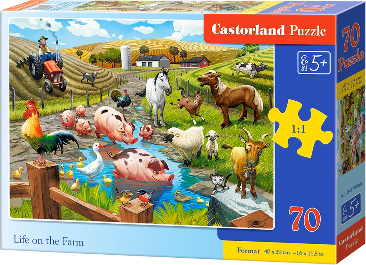 Castorland Leben auf dem Bauernhof – Puzzle – 70 Teile – Bauernhof – Premium-Qualität