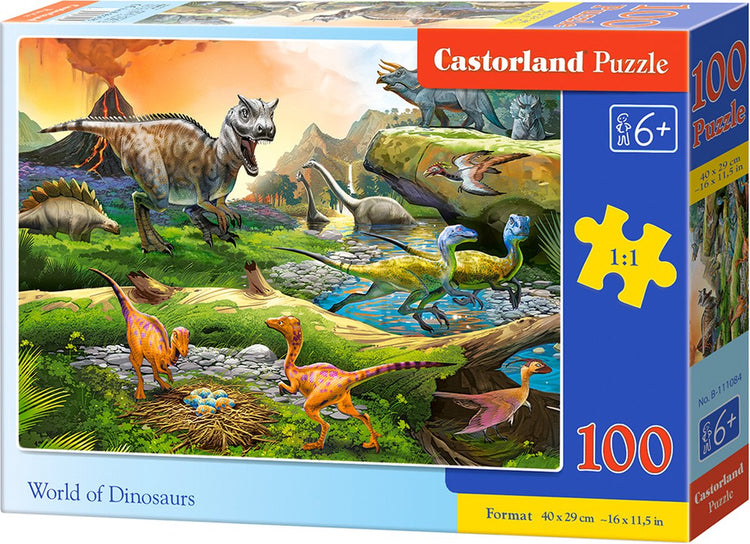 Castorland Welt der Dinosaurier – Puzzle – 100 Teile – Dinosaurier – Premium-Qualität