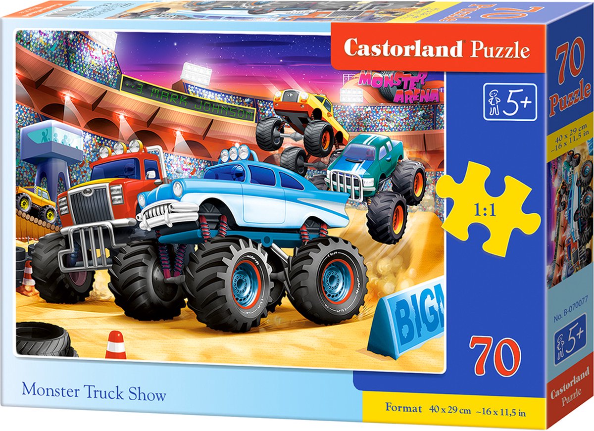 Castorland Monster Truck Show – Puzzle – 70 Teile – Fahrzeuge – Premium-Qualität