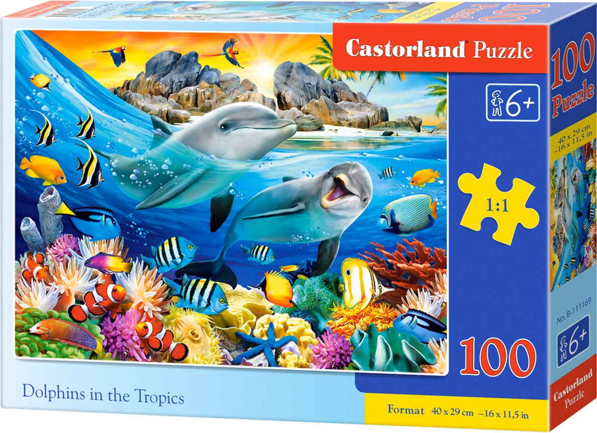 Castorland-Delfine in den Tropen – Puzzle – 100 Teile – Delfine – Premium-Qualität