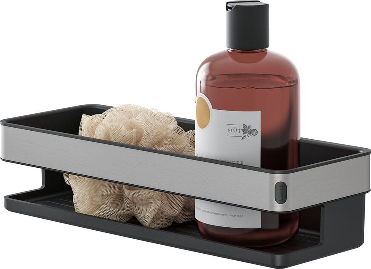 Tiger Cooper – Duschregal – Duschkorb 28 cm – gebürsteter schwarzer Edelstahl