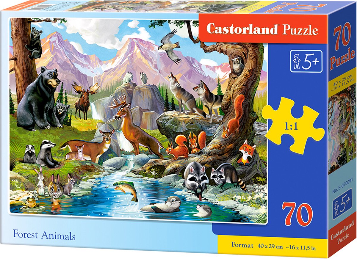 Castorland Waldtiere – Puzzle – 70 Teile – Tiere – Premium-Qualität