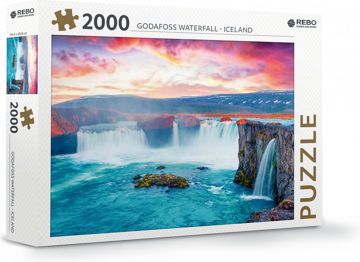 Rebo Productions Rebo-Puzzle 2000 Teile – Godafoss-Wasserfall