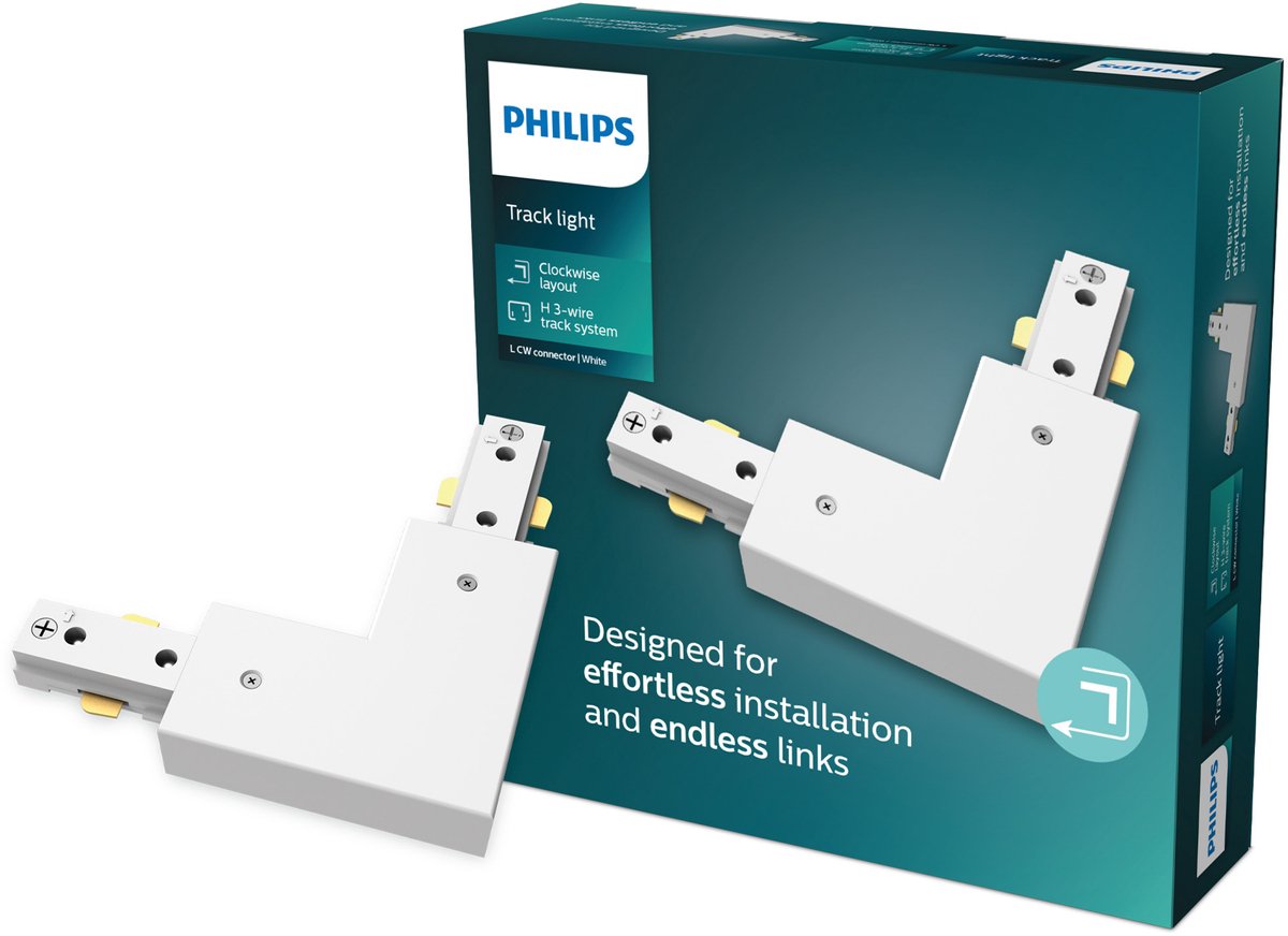 Philips LED Philips EasyLink - Anschluss - L-förmiger Anschluss - rechte Ecke - Weiß - Schienenbeleuchtung