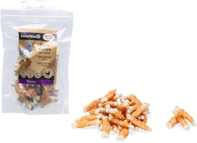Beeztees leckere Leckereien Partyknochen mit Huhn – Hundesnacks – Hundekekse – Hundeleckerlis – 200 Gramm