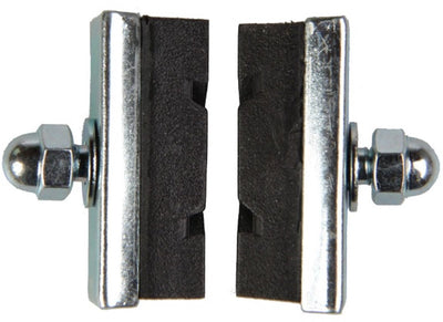 Dresco-Bremsbeläge – für Quetschbremsen – für Vorder- oder Hinterradbremse – zur Montage mit der Halbrundkopfmutter – Breite 10 mm – Länge 4 cm – 2 Stück