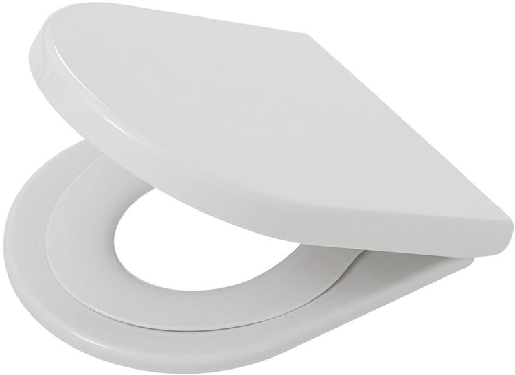 Tiger Turley - Toilettensitz - Toilettensitz mit Kindersitz - D-Form - Thermoplast - Absenkautomatik - leicht zu reinigen - Weiß