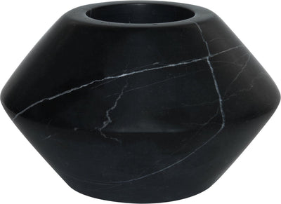 Zweig-Design-Teelicht Maysa 3 – Marmor – 12 x 7 cm – schwarz