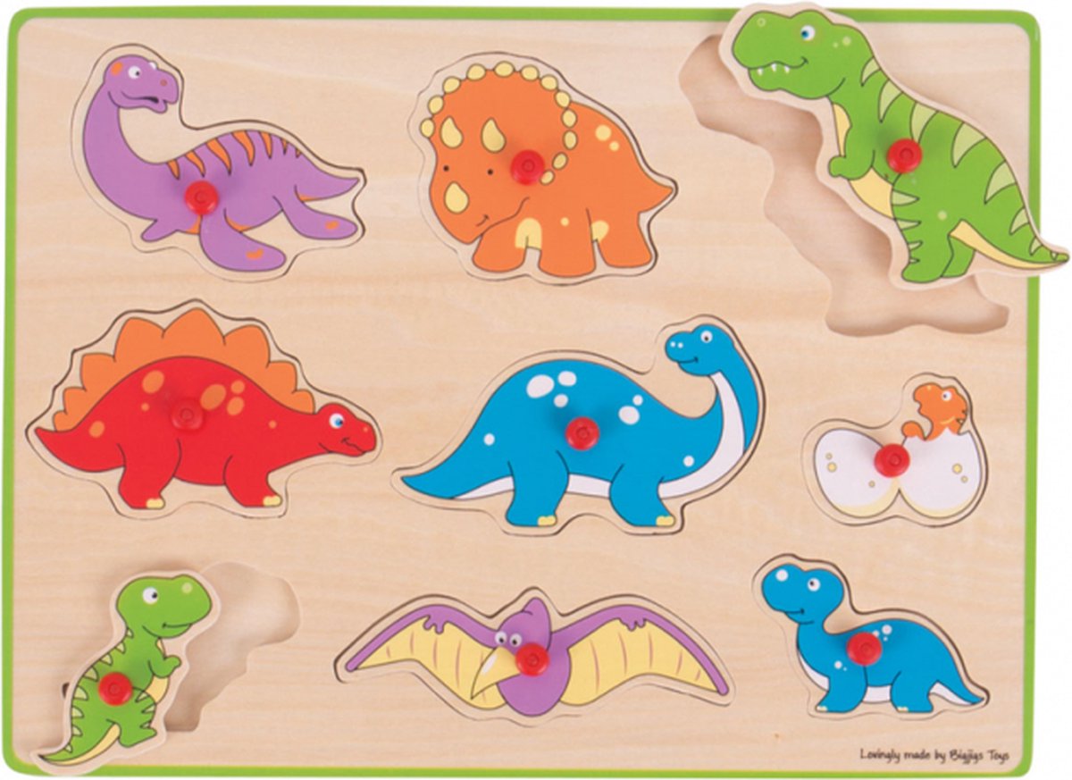 Bigjigs Holz Nick Puzzle Dinos, 9dlg.