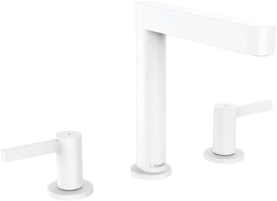 Hansgrohe finoris - Waschtisch-Mischbatterie - 3-Loch-Version - mit Ablassschraube - 160 mm - mattweiß