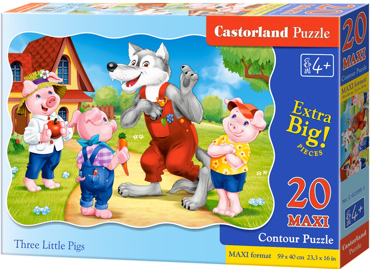 Castorland Puzzle 20 Maxi drei kleine Schweinchen