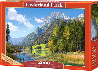 Berghütte Castorland in den Alpen – Puzzle – 2000 Teile – Satin-Finish – perfekte Passform – europäische Qualität