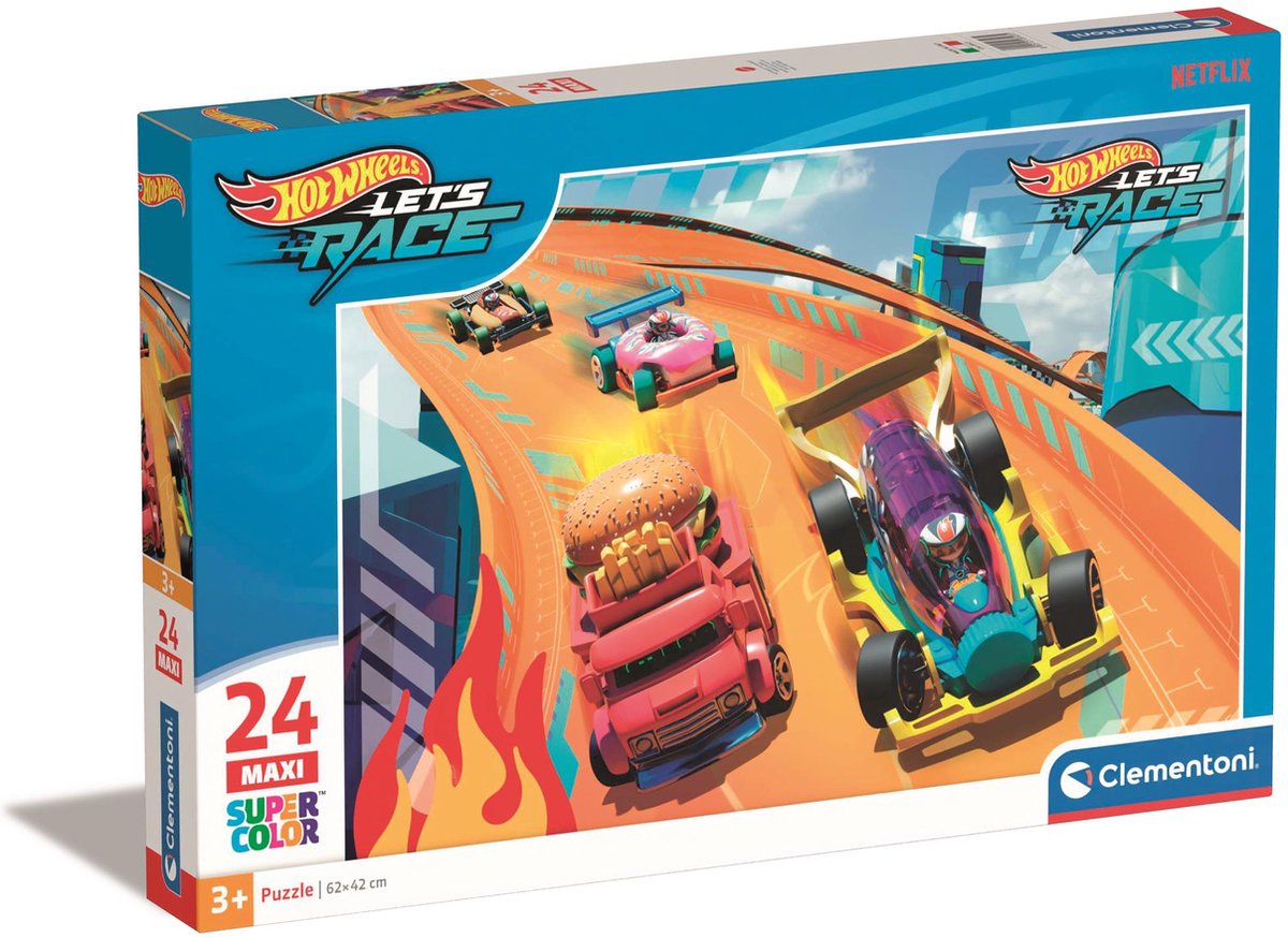 Clementoni – Puzzle – 24 Maxiteile – Hot Wheels – Kinderpuzzle – ab 3 Jahren