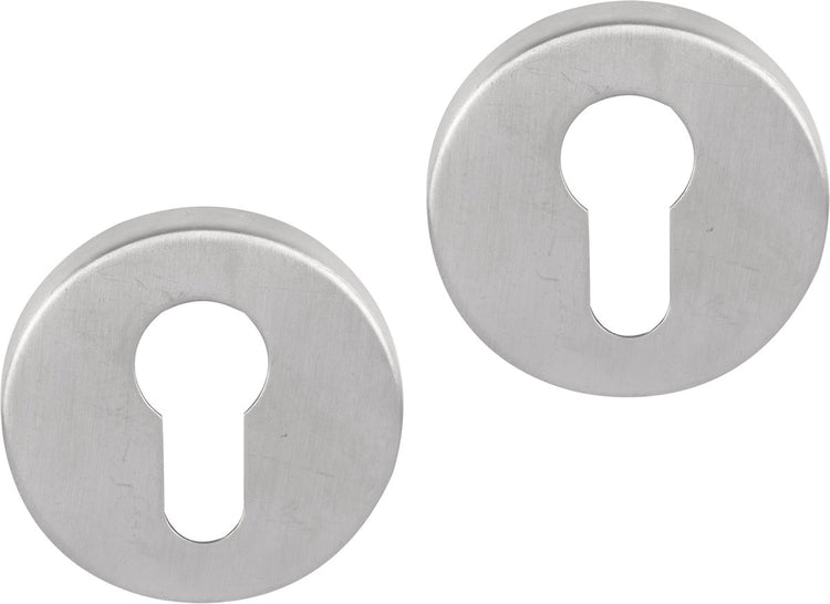 Differenzzylinderrosette - Mattchrom - Edelstahl - - Essenz rund 53x10mm Mattchrom