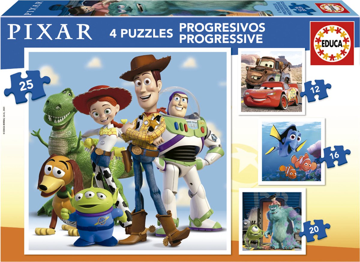 Educa – 4 progressive Rätsel – Disney Pixar