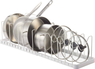 Yamazaki Küchenschrank-Organizer für Pfannen und Deckel – Turm – Weiß