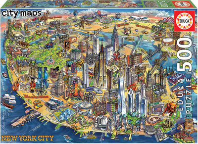 Educa - Puzzle - 500 Teile - Karte von New York