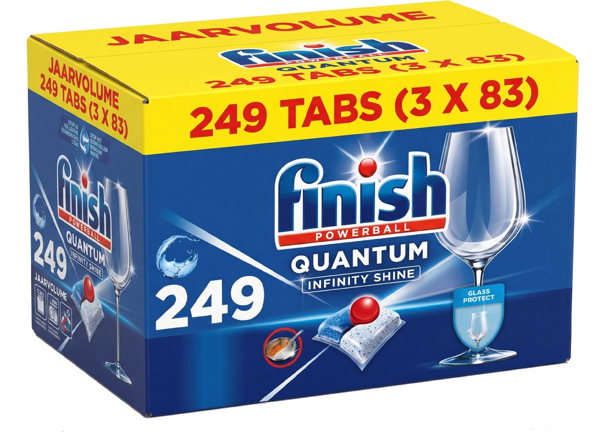 Finish Quantum Infinity Shine Spülmaschinentabs – 3 x 83 = 249 Kapseln – Vorteilspack