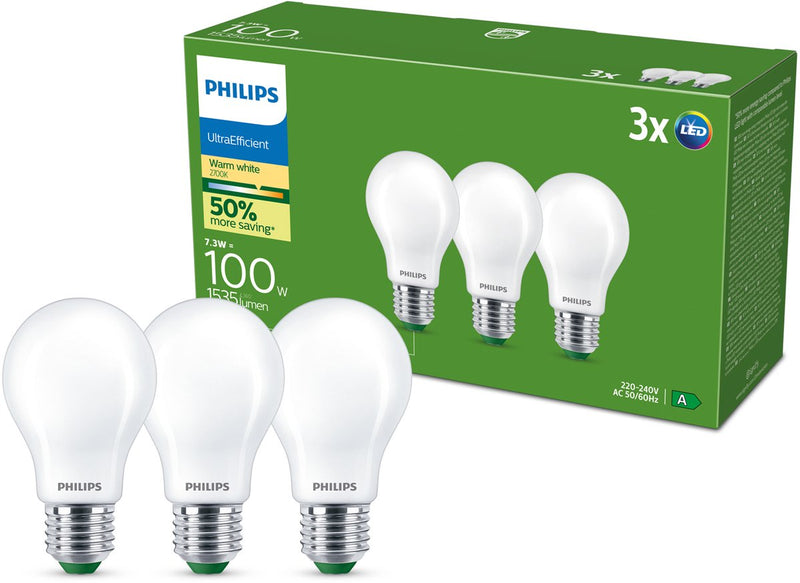 Philips Glühlampe matt 100 W A60 E27 x3