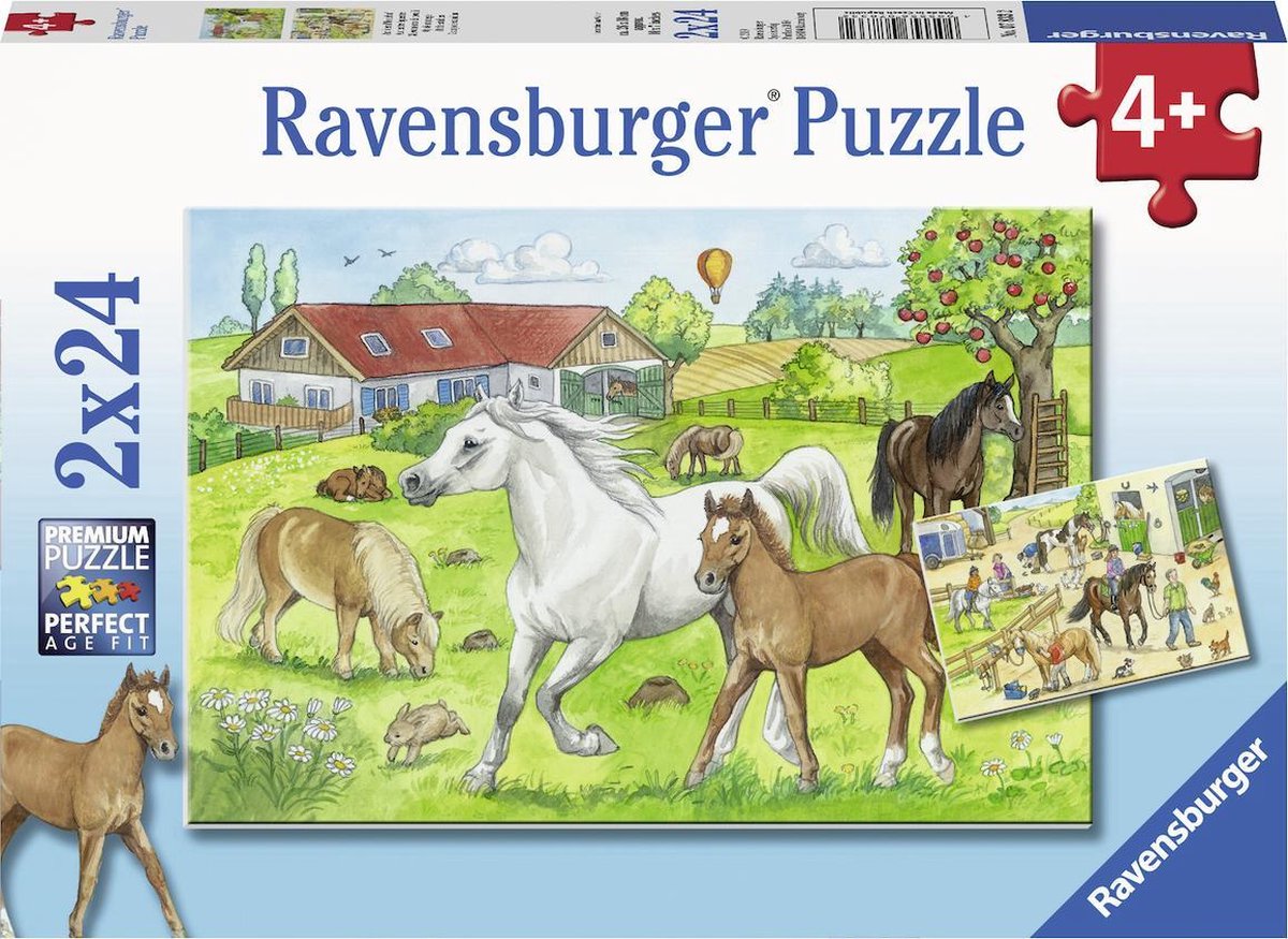 Ravensburger Puzzle in der Reitschule – 2x24 Teile – Kinderpuzzle