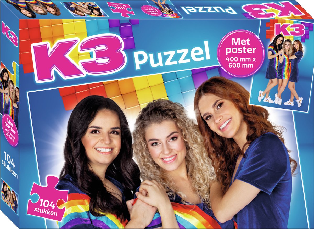 K3 -Puzzle mit Poster, 104st.