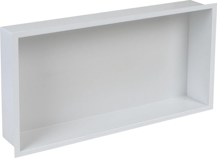 Plieger Posteingang Einbaunische - mit Flansch - Edelstahl - 60x30x7,5 cm - weiß