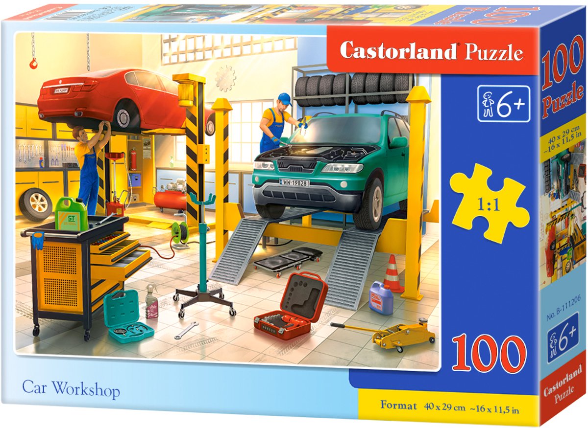 Castorland Autowerkstatt – Puzzle – 100 Teile – Autos – Premium-Qualität