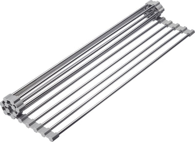 Westmark Abtropfmatte Home – flexible Abtropfmatte mit Silikonrand zum Trocknen von Tellern, Besteck und Gläsern, Abtropfmatte für Spüle – Edelstahl, Silikon, 52512260