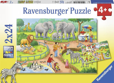 Ravensburger - Puzzle Ein Tag im Zoo 2x24 Teile