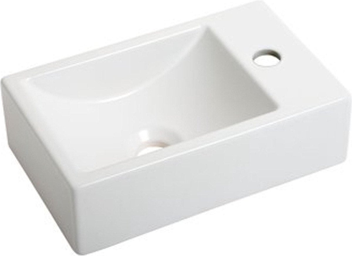 Plieger Houston Brunnen 37x23cm 1 Hahnloch rechts mattweiß