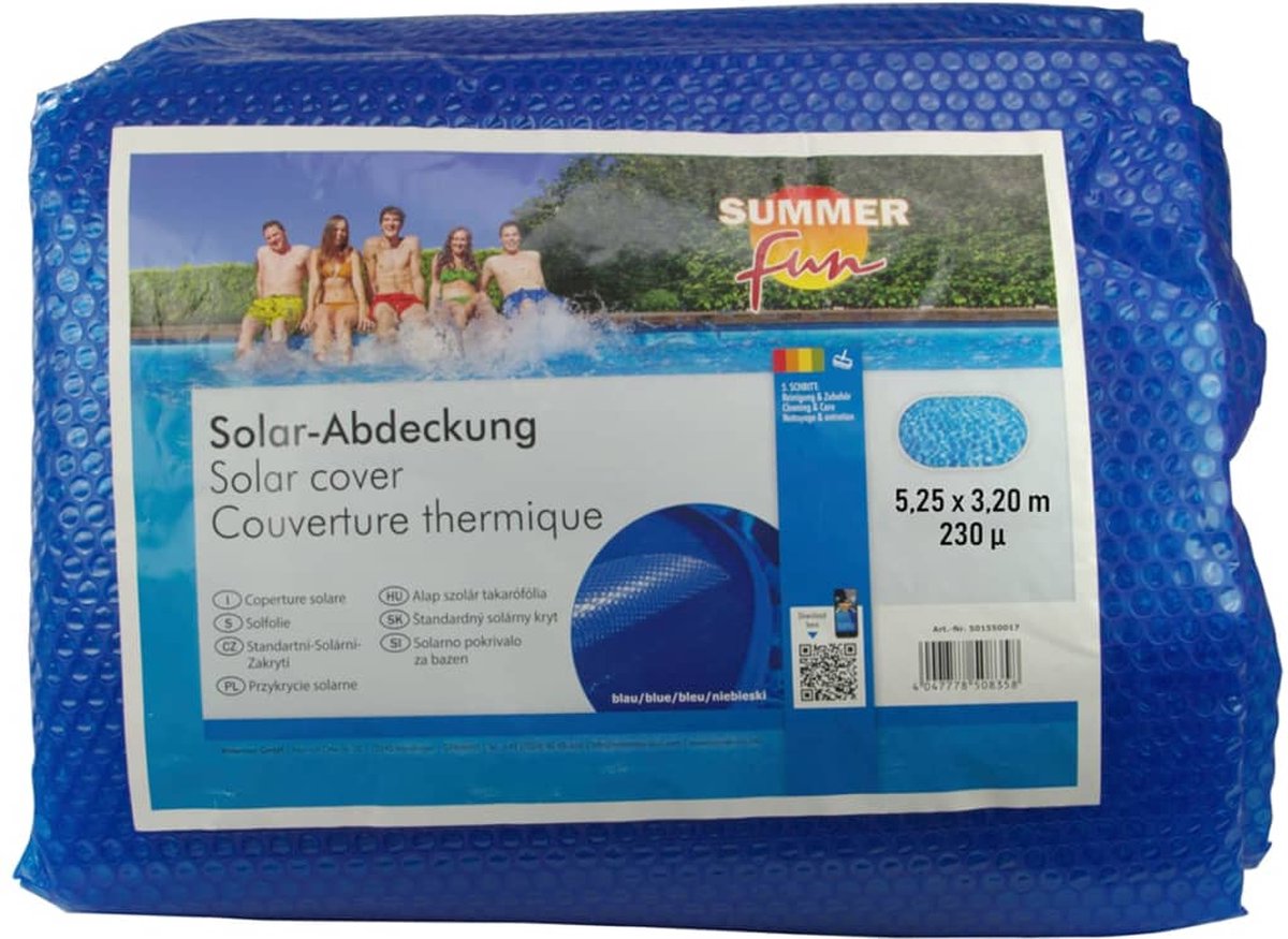 Sommerspaß Sommer – Spaß – Sommer-Poolabdeckung – Solar – oval – 525 x 320 – cm – PE – Blau