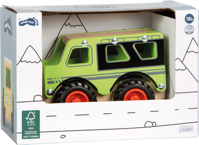 Kleiner Fuß aus Holz, Offroad-Jeep-Grün