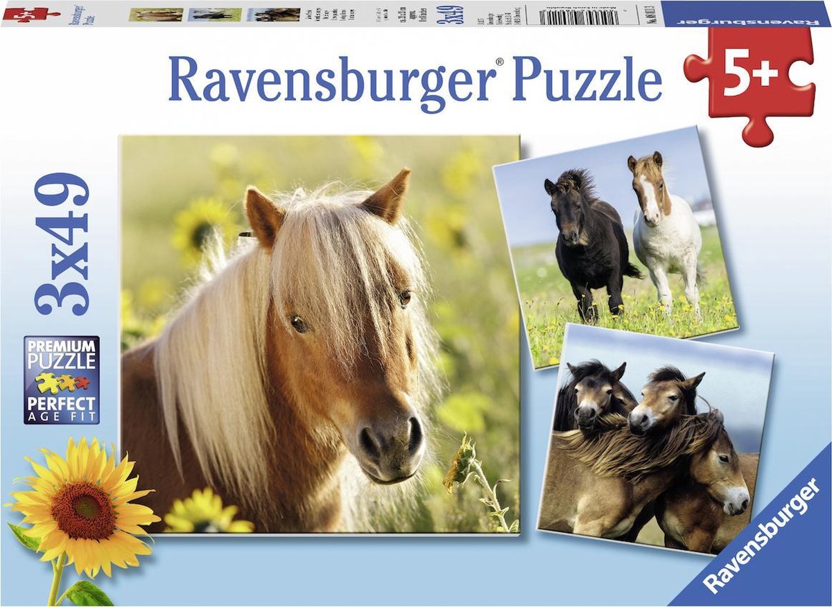 Ravensburger - Schattige Pony's 3x49st.