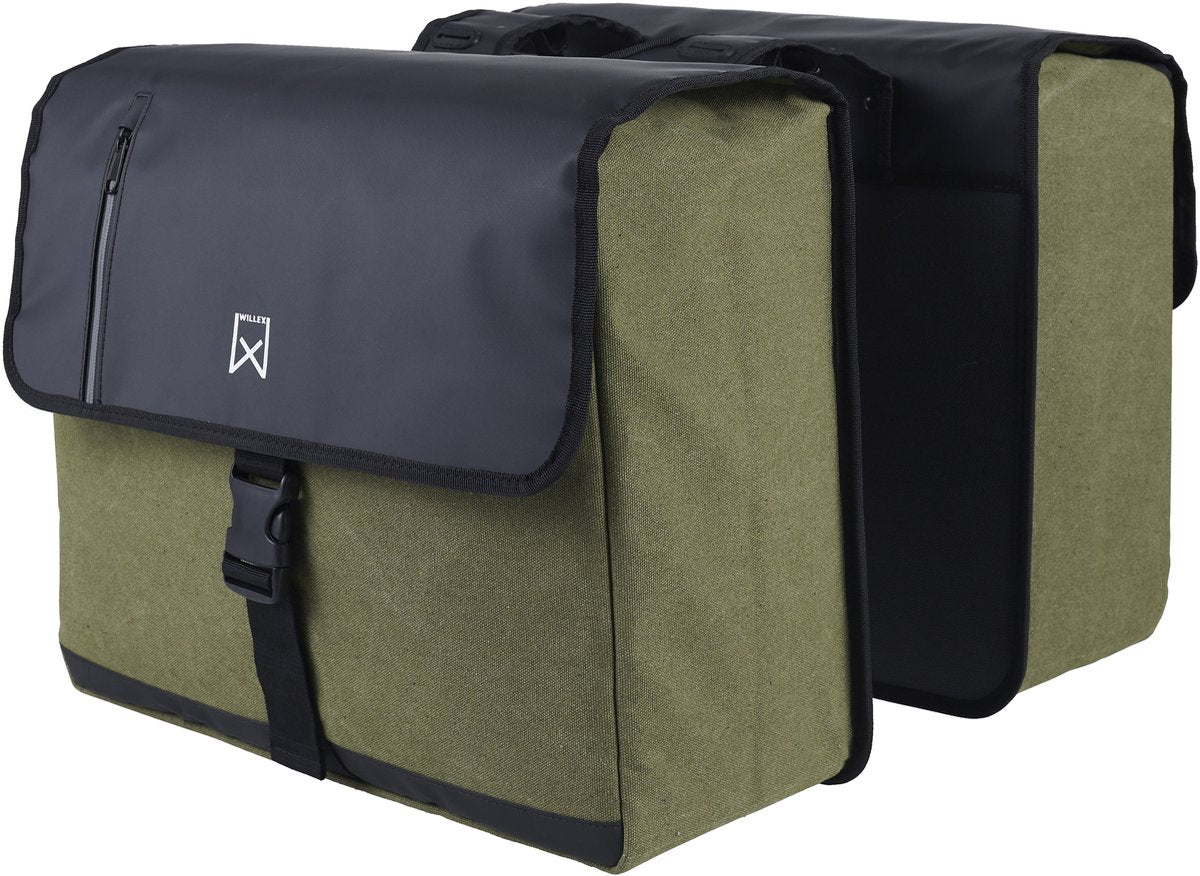 Wilex Wilex Fahrradbeutel Geschäft 30 l Leinwand grün und schwarz