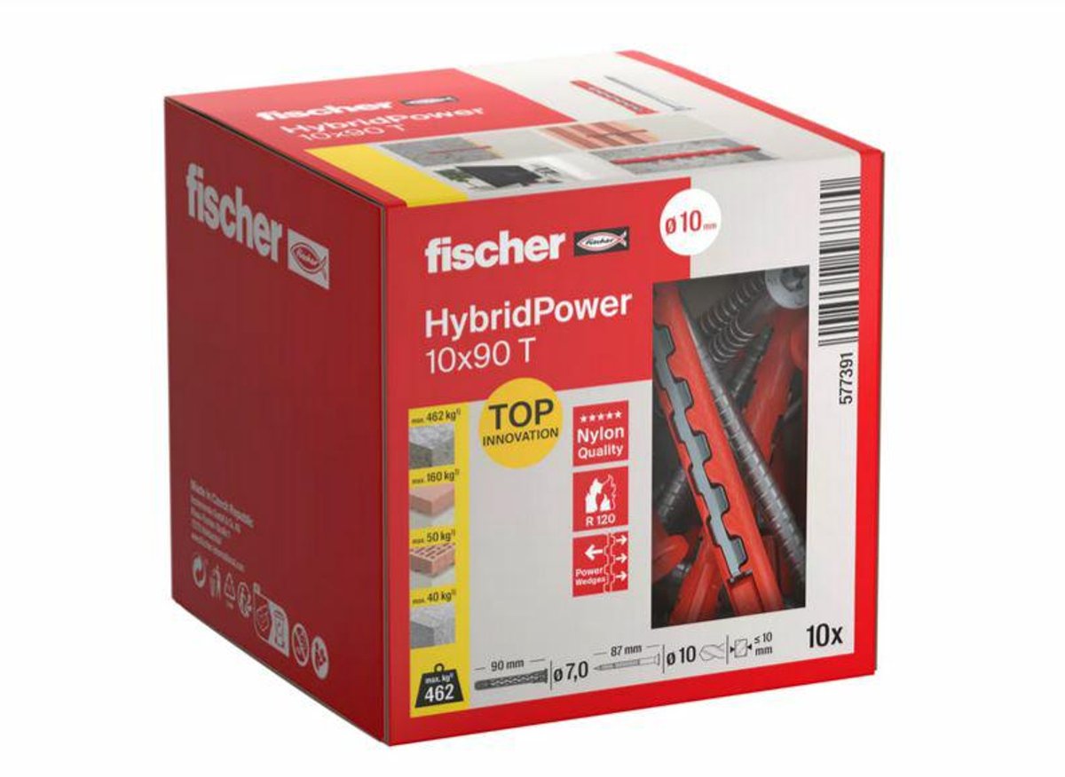 Fischer hybridpower - Hybridstecker - 10x90 mm - feuerfest