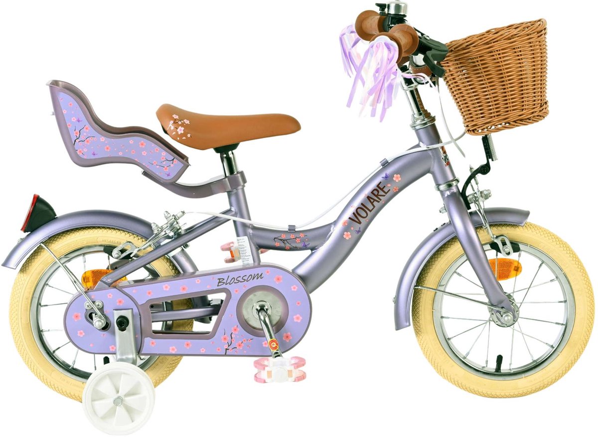 Volare Blossom Children's Bicycle Girls 12 Zoll lila zwei Handbremsen