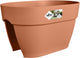 Elho Vibia Campana Blumenbrücke 40 – Pflanzgefäß für Balkongeländer – 100 % recycelter Kunststoff – ø 39,0 x H 22,0 cm – Terra