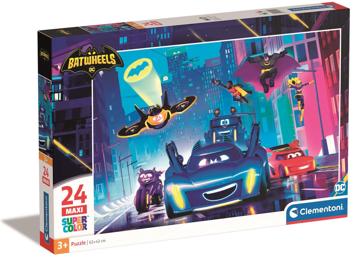 Clementoni - Puzzle - 24 Teile - Maxi Batwheels - Puzzle für Kinder - ab 3 Jahren