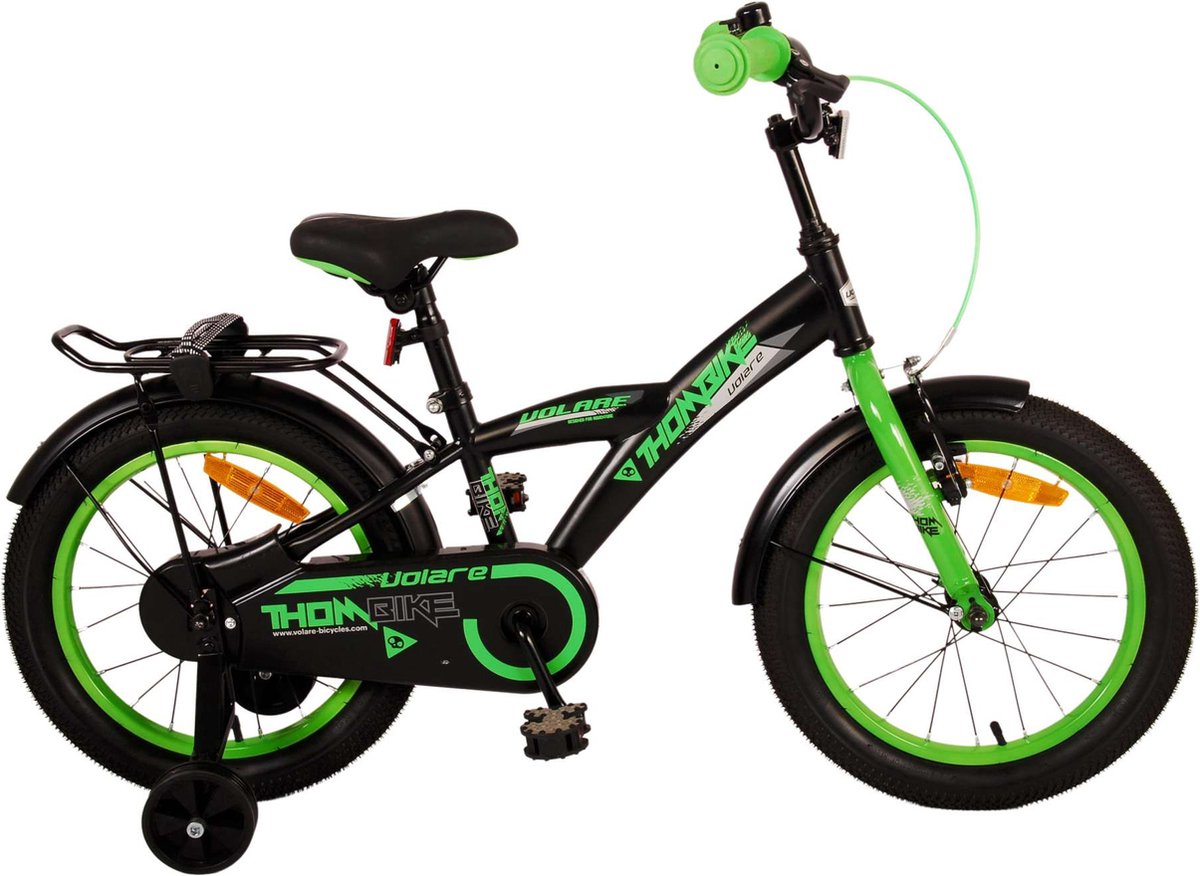 Volare Thombike Children's Bike - Jungen - 16 Zoll - schwarzes Grün